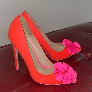 Like New- ASOS Neon Orange and Pink Pump (size 6)